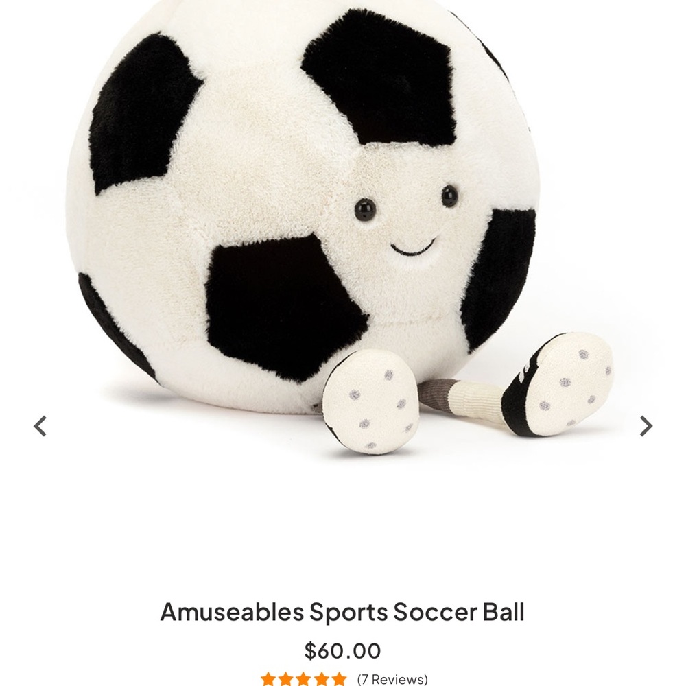 Black and White Soccer Ball Jelly cat brand new in packaging